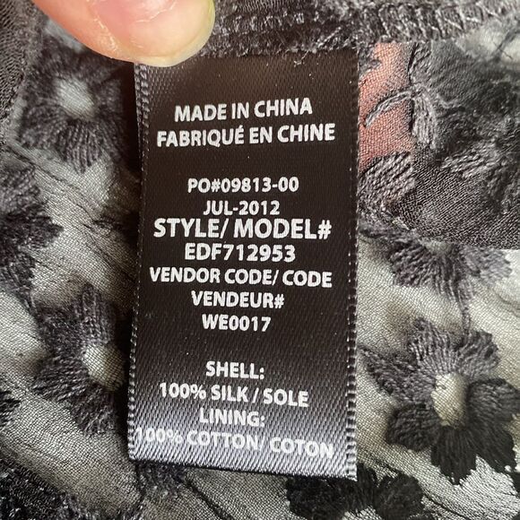 Ella Moss Black Empire Waist Lace Overlay Dress Size Small - Picture 11 of 12